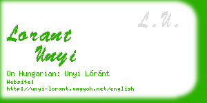 lorant unyi business card